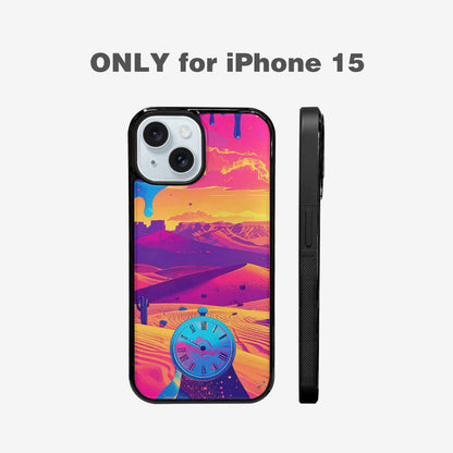 iPhone 15 Case — I Surrealist Dreamscape Pattern Melting Clocks, Customized Protective Case