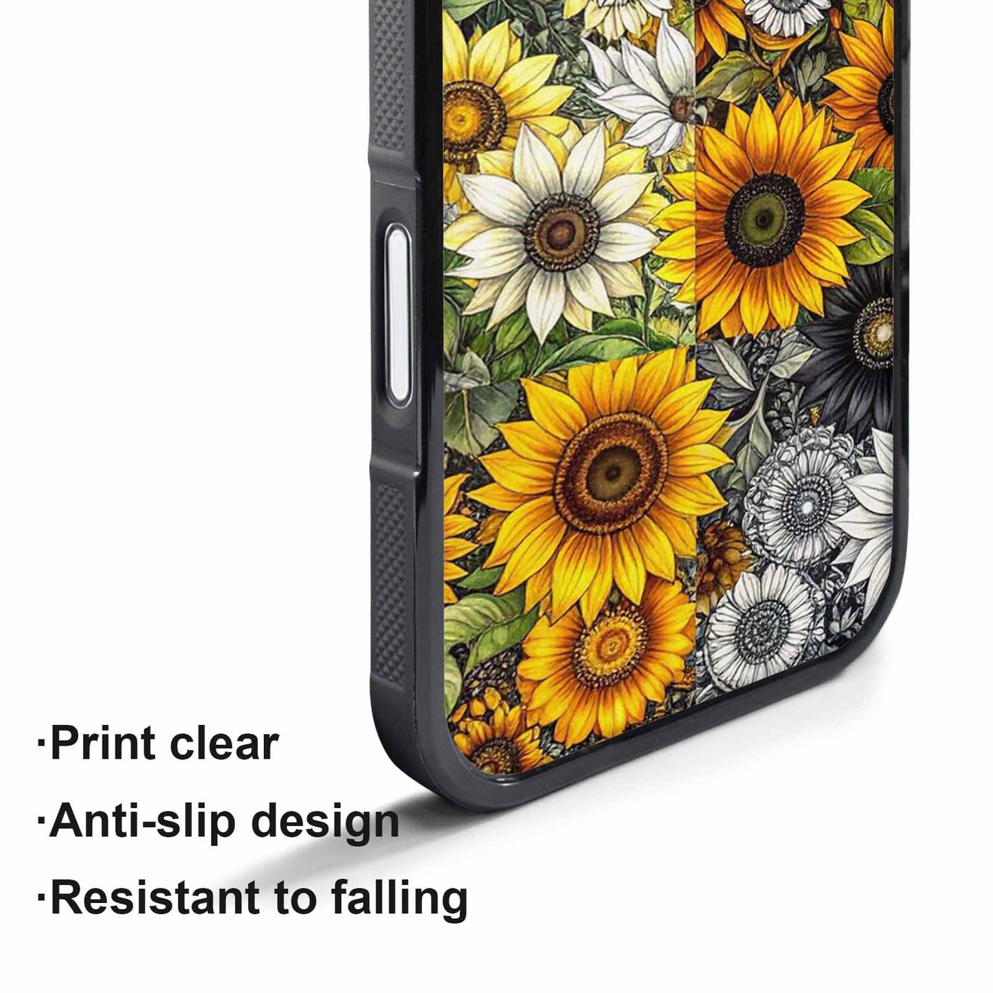 iPhone 17 Pro Case — Small Sunflower Pattern Randomly Varying Floral, Personalized Phone Case