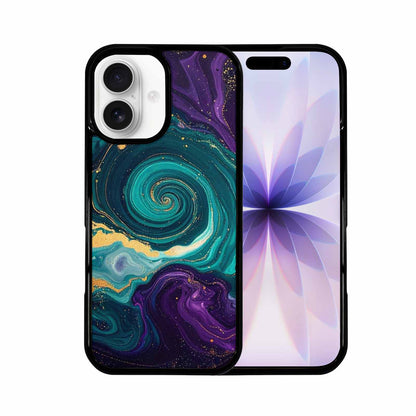 iPhone 17 Case — Marbled Swirl Texture Blended Galaxy Space, Custom Printed Phone Case