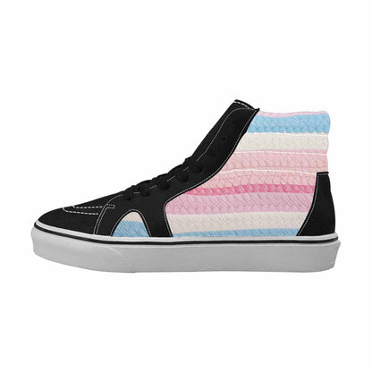 WOMEN'S Transgender Flag Color High Top Canvas Surreal Shoes