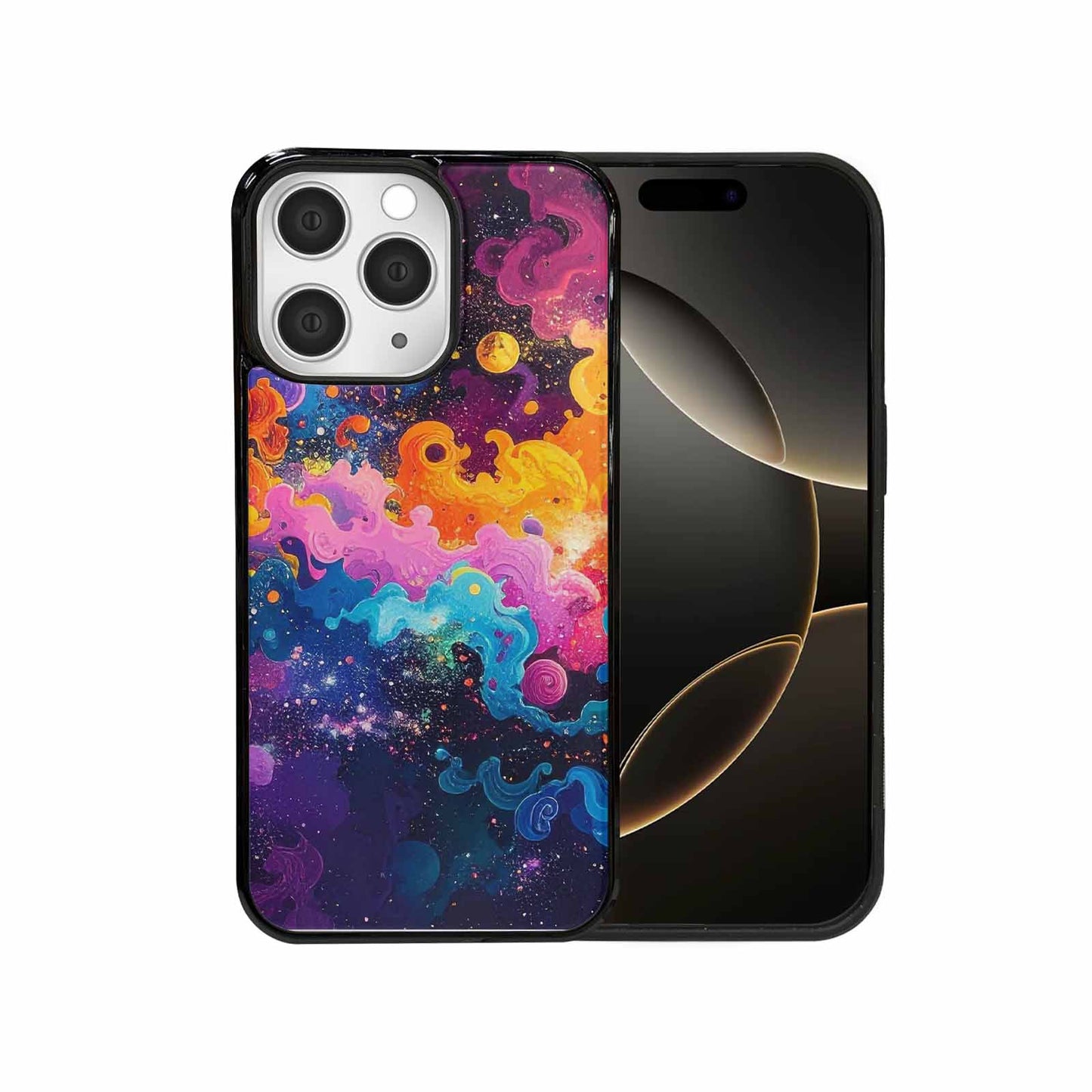 iPhone 15 Pro Max Case — Cosmic Creature And Object Mashup Pattern, Custom Printed Phone Case