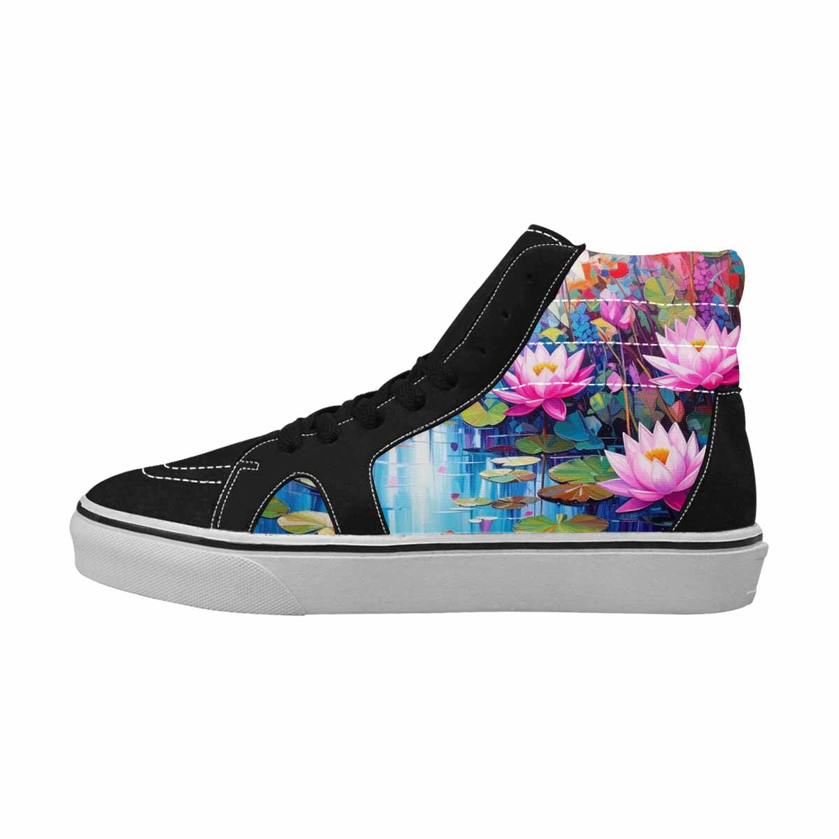 MEN'S Full Color Vibrant Monet High Top Canvas Kaleidoscope Sneakers