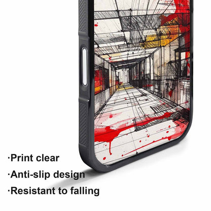 iPhone 17 Pro Case — Black Red Ink Liminal Space Galaxy, Customized Protective Case