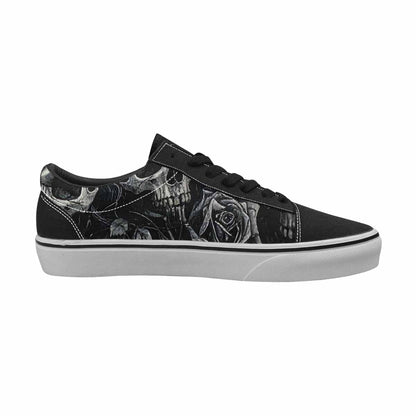 WOMEN'S Skull Roses Lace-Up Canvas Vibrant Chaos Custom Sneakers