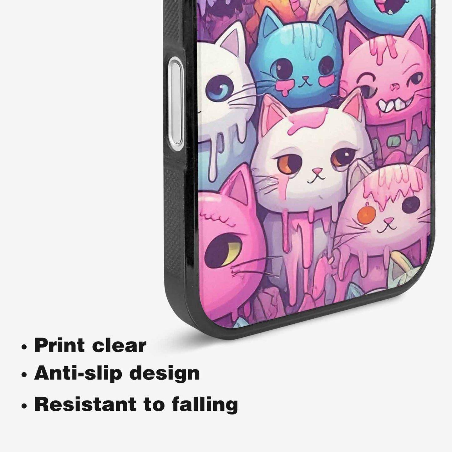 iPhone 16 Plus Case — Pastel Gore Cat Character Pattern Hundreds, Custom Art Phone Cover