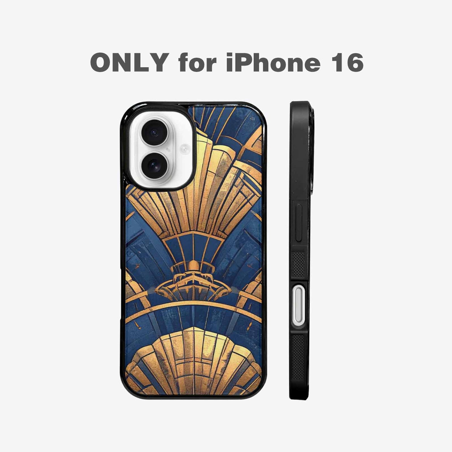 iPhone 16 Case — Art Deco Illustration Pattern, Custom Art Phone Cover