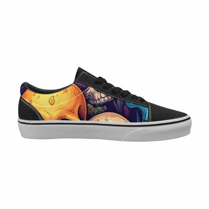 WOMEN'S Mushroom Skull Canvas Lace-Up Vibrant Chaos Sneakers