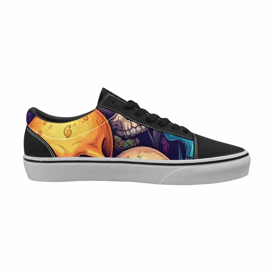 WOMEN'S Mushroom Skull Canvas Lace-Up Vibrant Chaos Sneakers