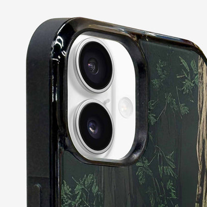 iPhone 16 Case — Seamless Pattern Ancient Redwood Forest Giant, Customized Protective Case