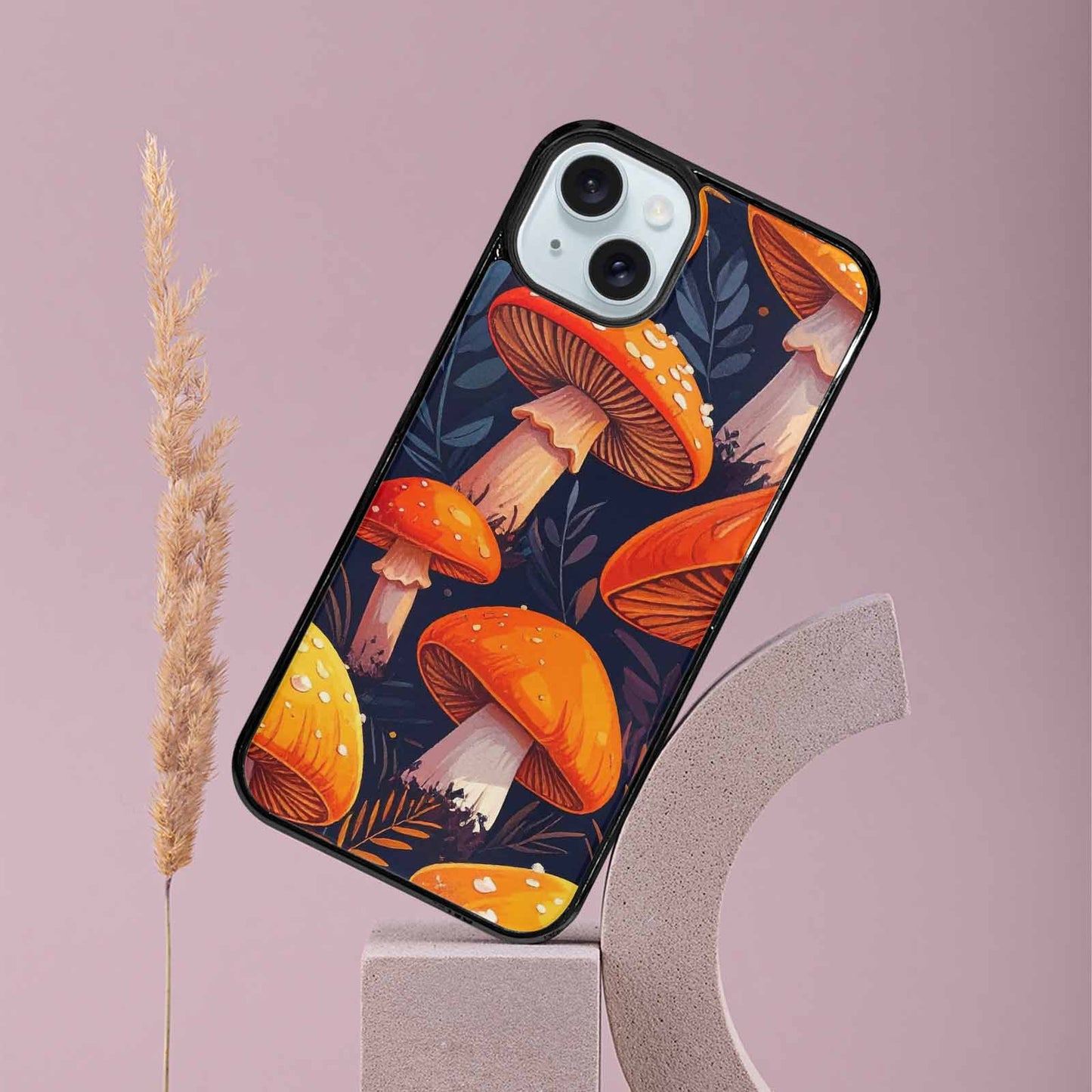 iPhone 15 Plus Case — Bold Autumn Mushroom Bold Autumn Mushroom, Custom Designed Case Cover