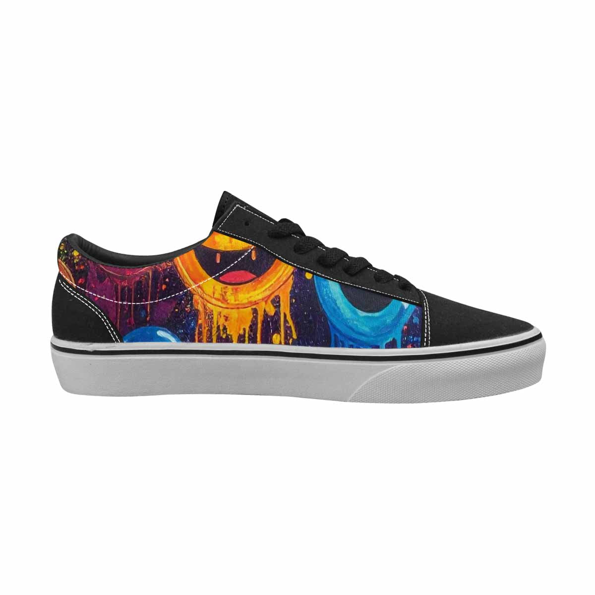 WOMEN'S Smiley Faces × Glow Lace-Up Canvas Grunge Shoes
