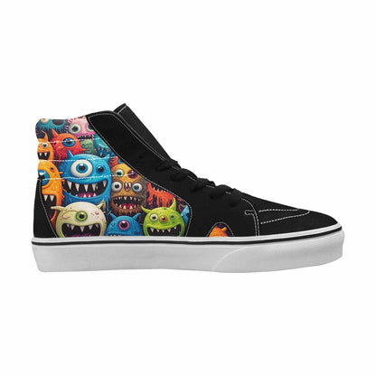 MEN'S Monsters High Top Canvas Made To Order Melting Art Custom Canvas Shoes