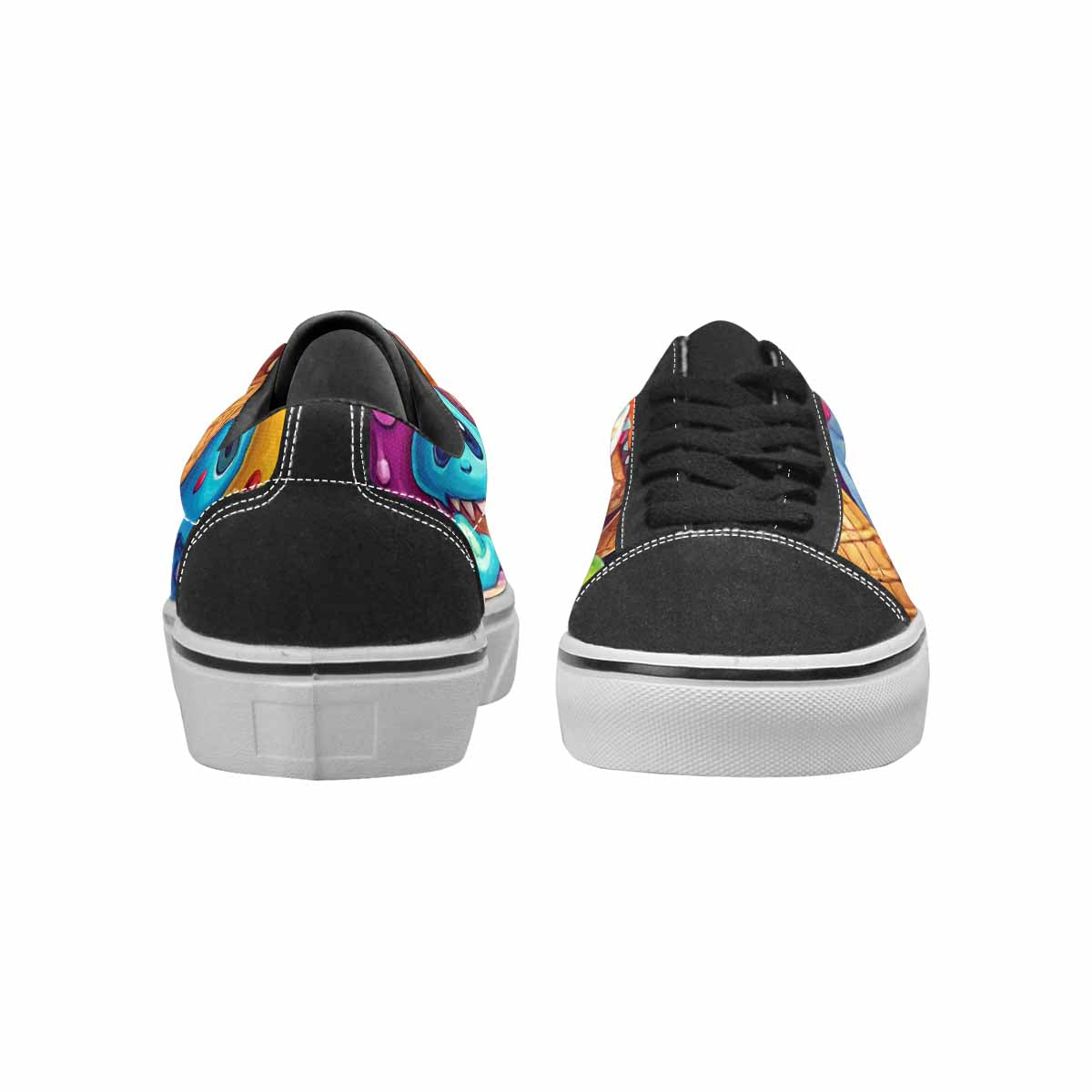 WOMEN'S Melting Ice Cream Monster Lace-Up Canvas Dreamlike Custom Shoes