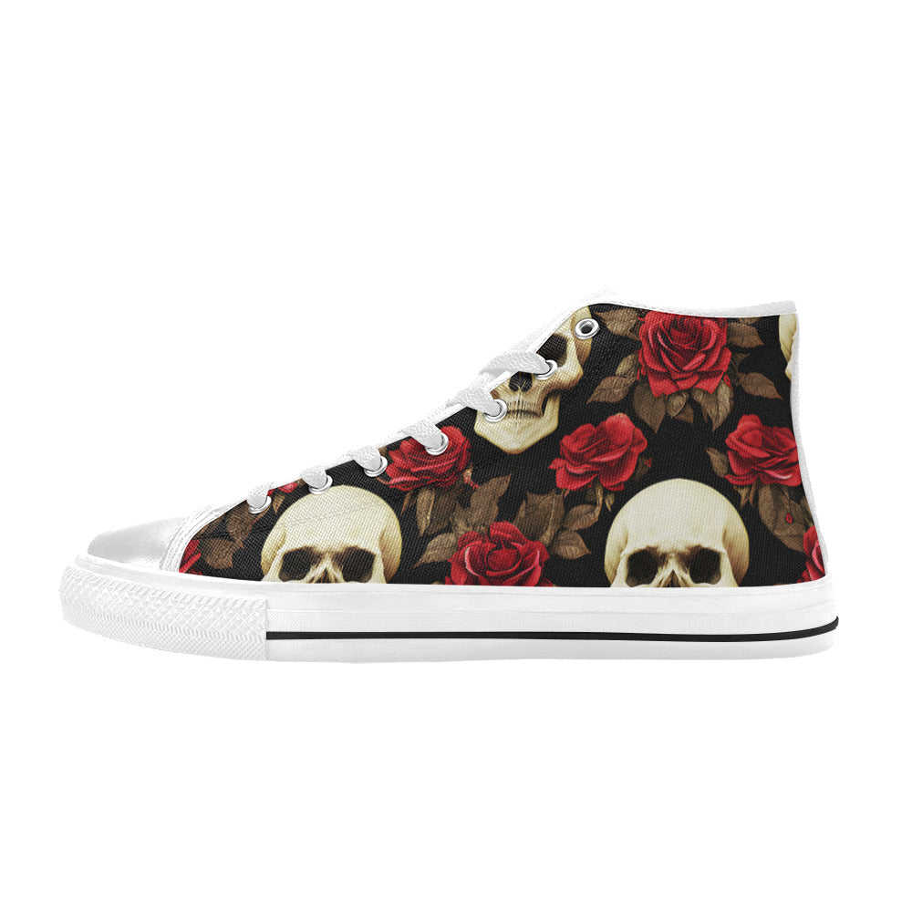 MEN'S Rose Skulls 3 Men’S High Top Canvas Dark Academia Custom Shoes
