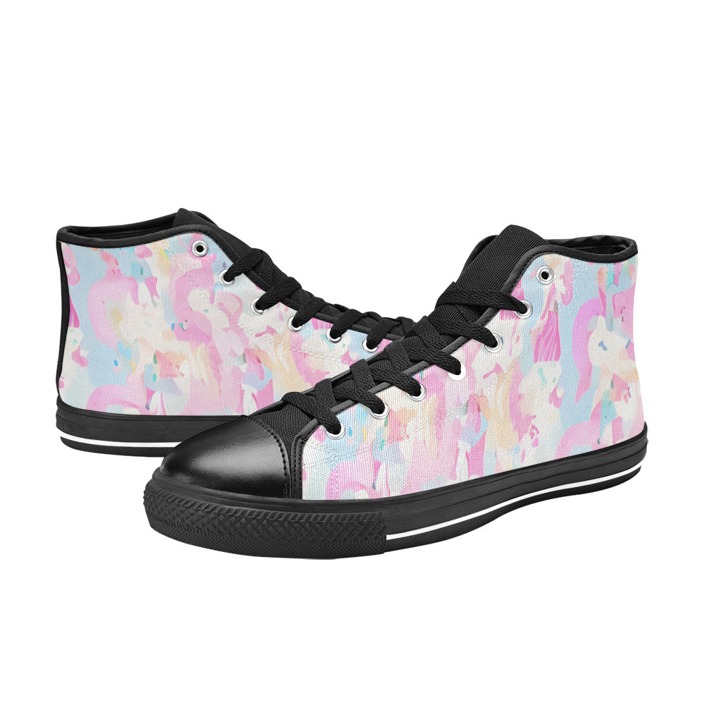 MEN'S Cc Unicorn Art Unicorns High Top Canvas Vibrant Chaos Custom Sneakers