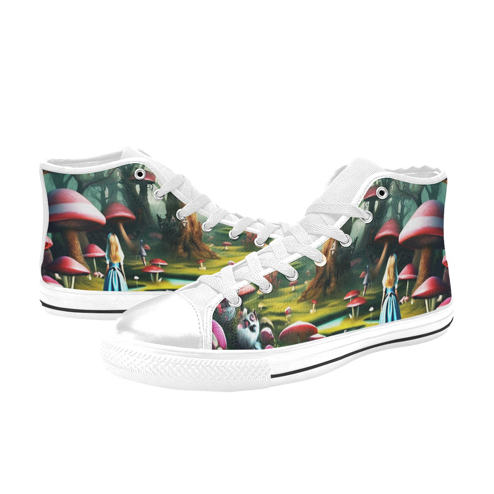 MEN'S Creepy Art Men’S High Top Canvas Wallpaper Art Custom Shoes