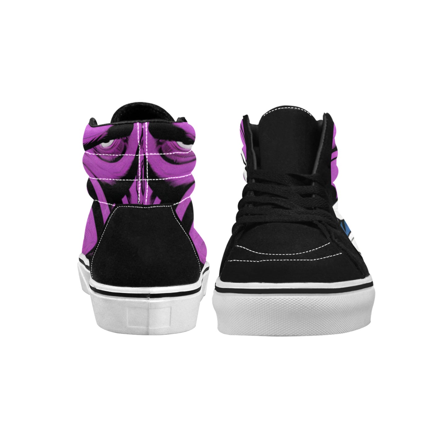 WOMEN'S Grape Attack Retro Faces High Top Skateboarding Neon Fantasy Shoes