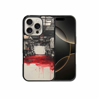 iPhone 16 Pro Case — Liminal Space Fragment Black Red Ink, Original Design Phone Case