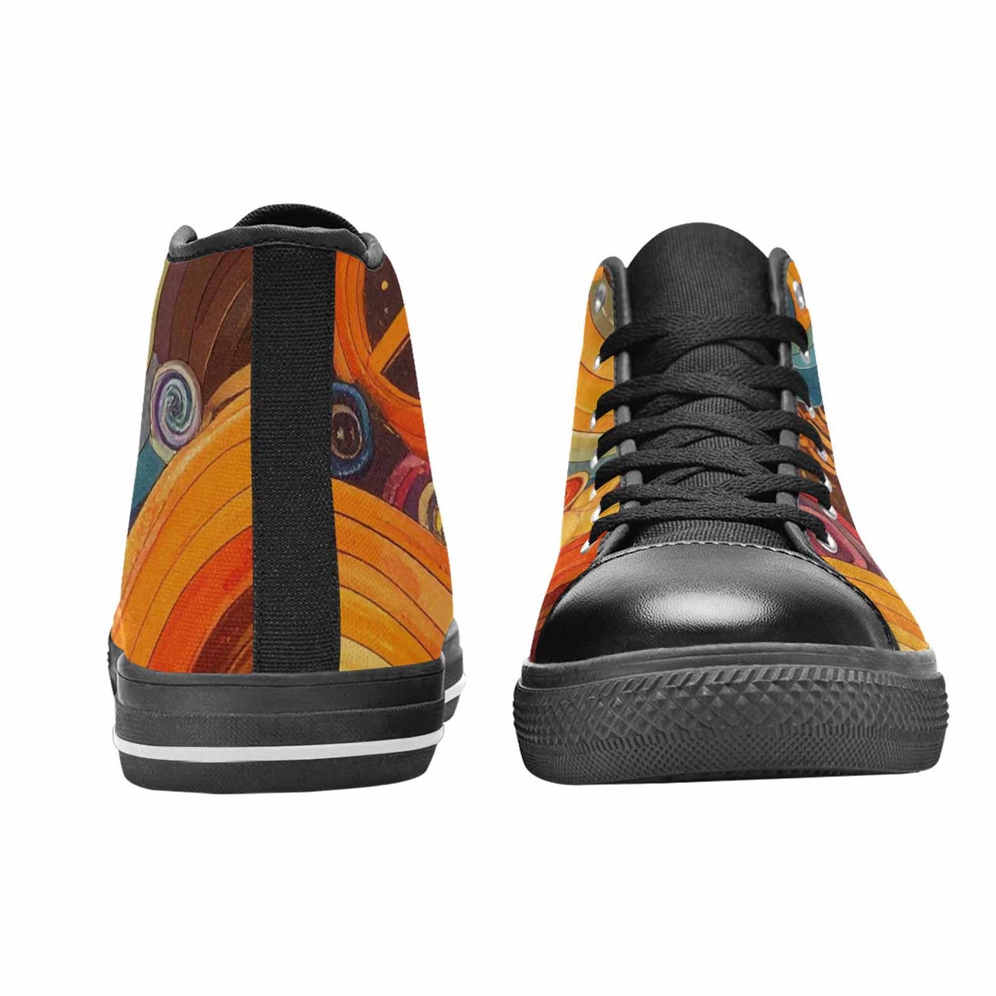 MEN'S Groovy 70S Peace High Top Canvas Neon Fantasy Shoes