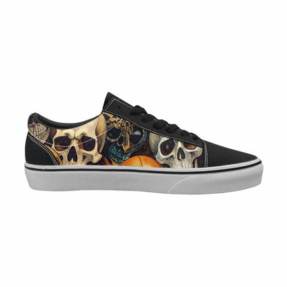 WOMEN'S Skulls Lace-Up Canvas Grunge Custom Shoes