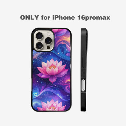 iPhone 16 Pro Max Case — Lotus Galaxy Art Seamless Pattern Vibrant, Unique Phone Case Design
