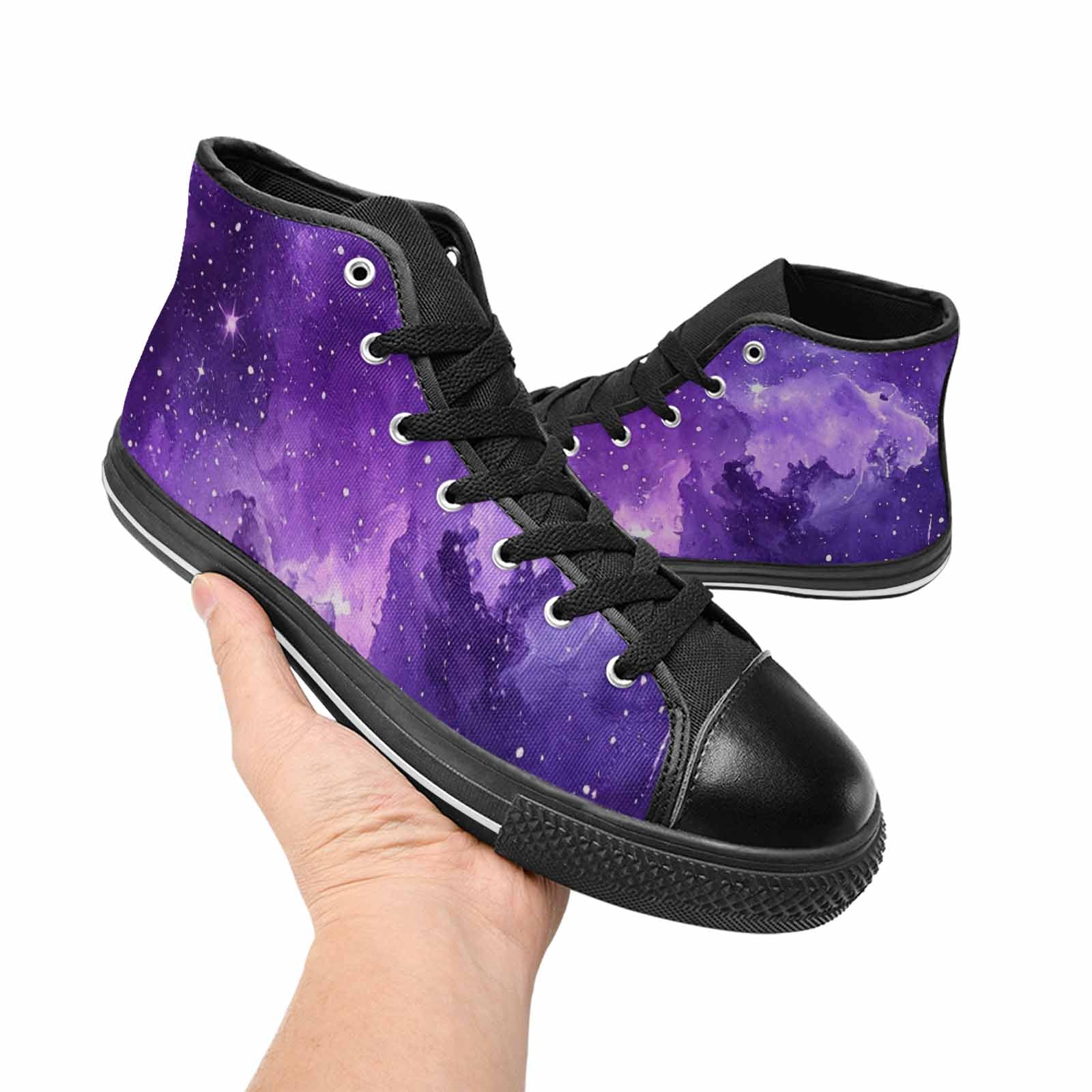 WOMEN'S Galaxy Art - High Top Canvas Grunge Sneakers