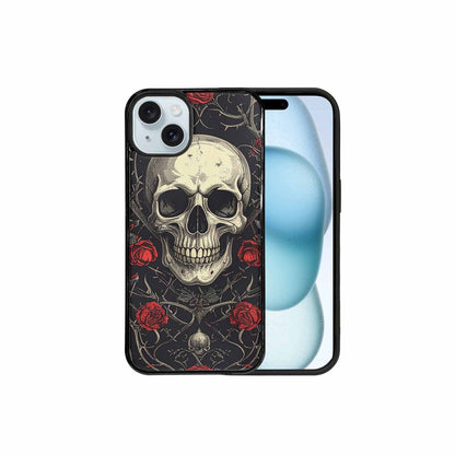 iPhone 15 Plus Case — Gothic Skulls Roses Custom, Custom Print Case Cover