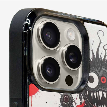 iPhone 16 Pro Case — Multi Eye Monster Black Red Ink, Unique Phone Case Design