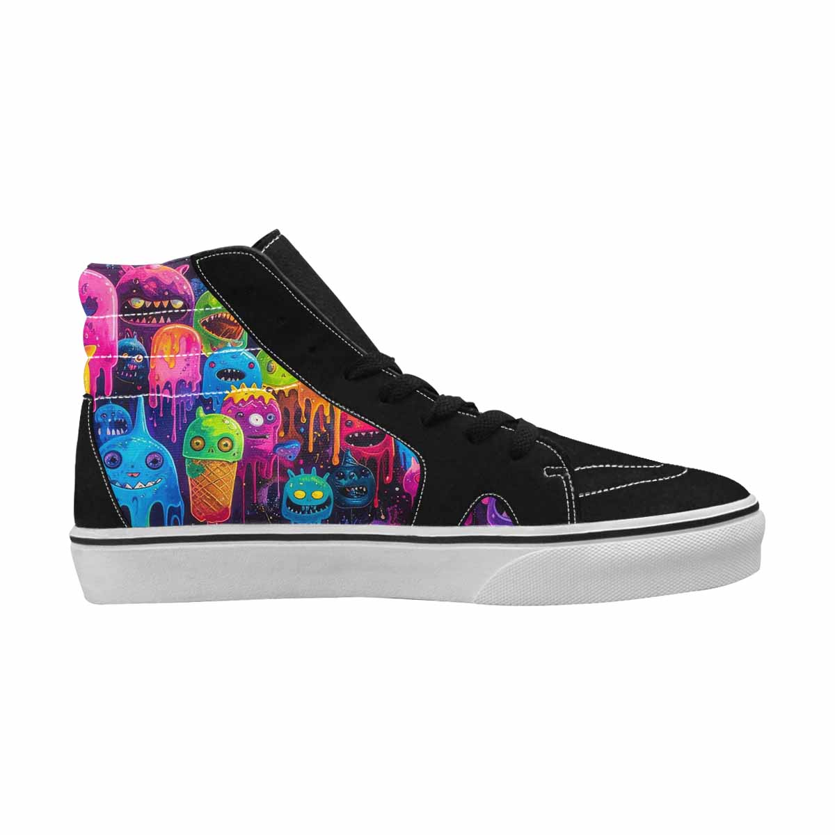 MEN'S Ice Cream Monsters  High Top Canvas Neon Fantasy Shoes