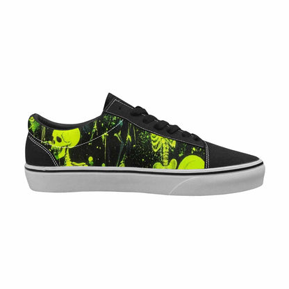 WOMEN'S Skeletons × Neon Green Lace-Up Canvas Dreamlike Shoes