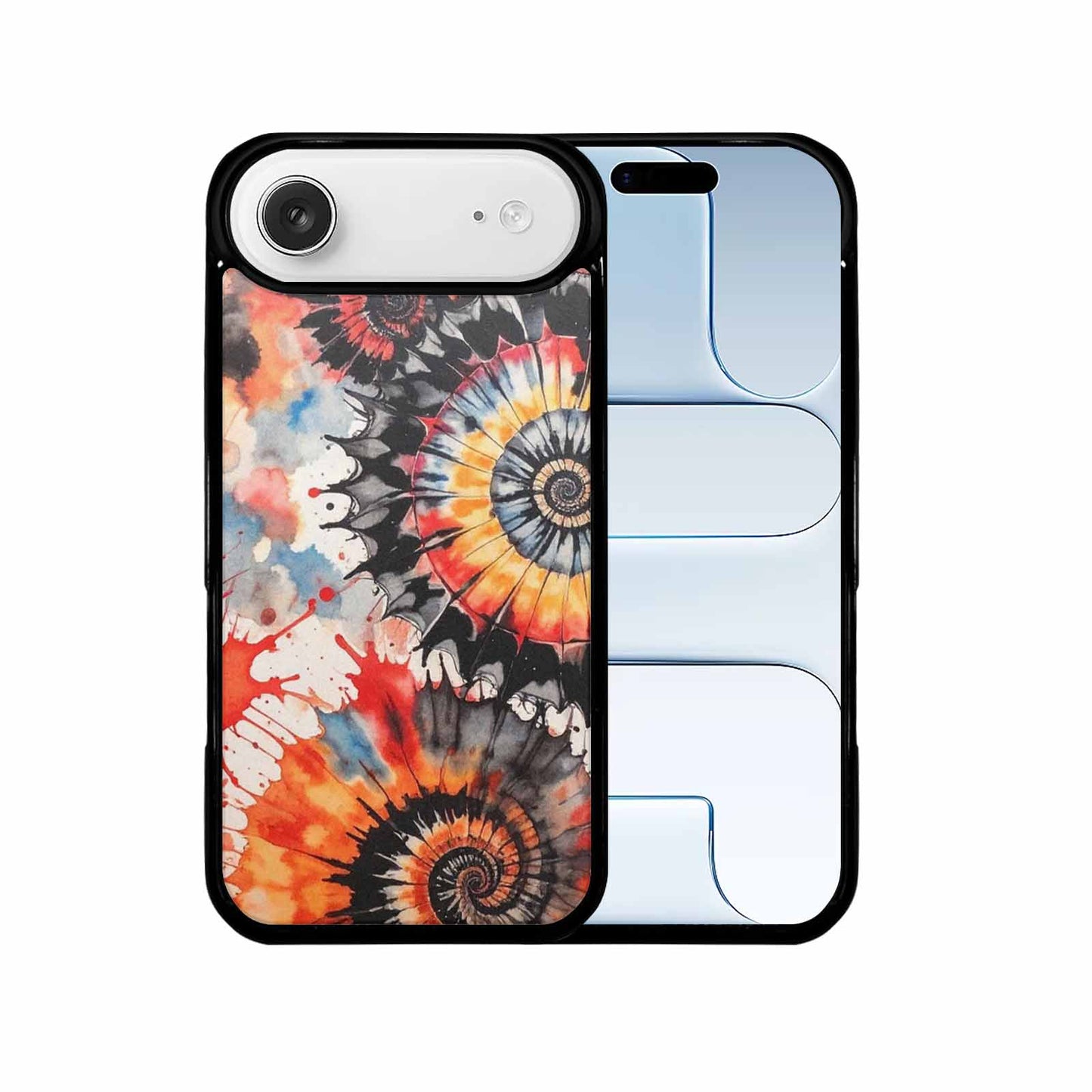 iPhone 17 Air Case — Tie Dye Swirls Black Red Tie, Custom Phone Case