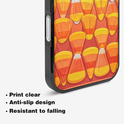 iPhone 16 Case — Candy Corn Shapes In Bright Orange, Custom Art Phone Cover