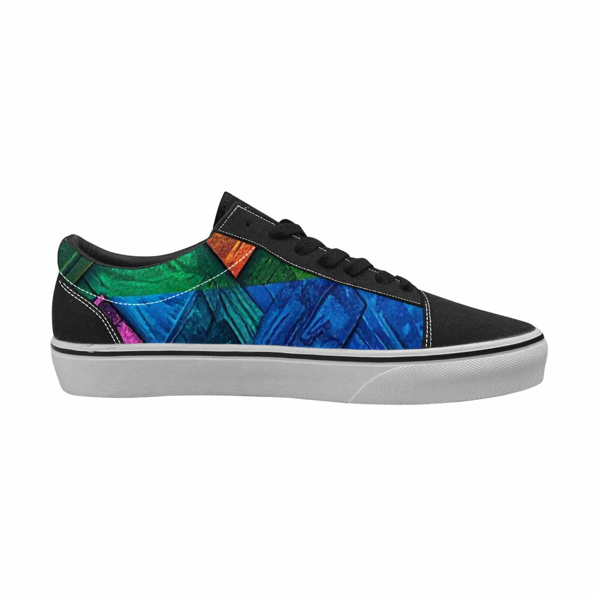 MEN'S Polysexual Flag Color Canvas Lace-Up Dark Academia Custom Sneakers