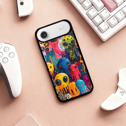 iPhone 17 Air Case — Melting Aliens Pattern Hundreds Of Alien, Custom Art Phone Cover