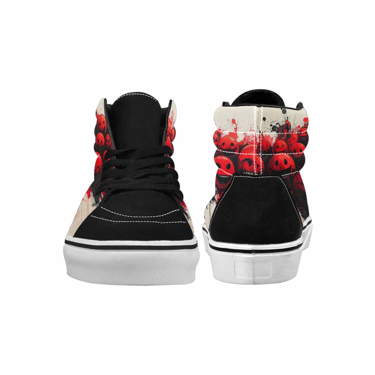 MEN'S Melting Moon Smiley High Top Canvas Dreamlike Custom Shoes