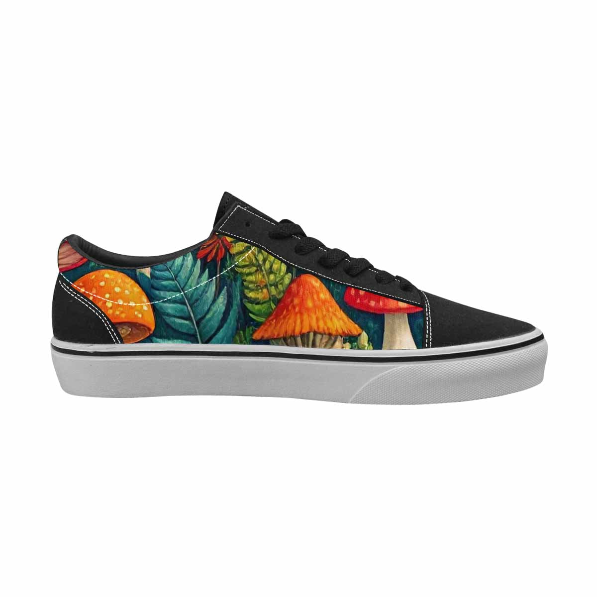 WOMEN'S Mushrooms  Botanical Mushrooms Lace-Up Canvas Neon Fantasy Custom Shoes