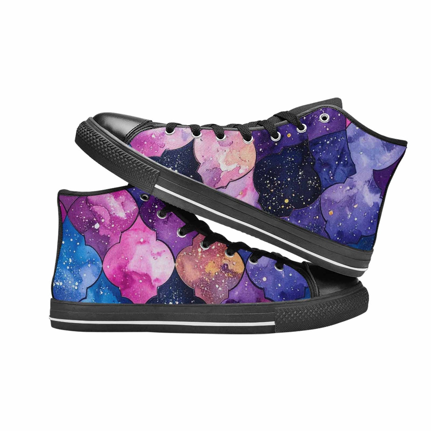 MEN'S Galaxy Stars Nebula High Top Canvas Grunge Custom Sneakers