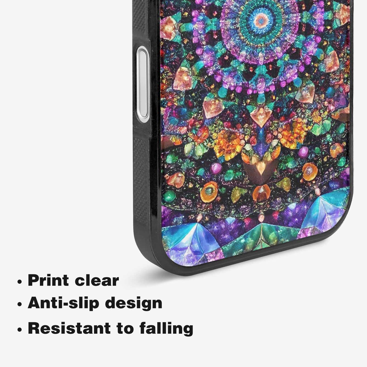 iPhone 16 Plus Case — Crystal Mandala Art Seamless Pattern Vibrant, Customized Protective Case