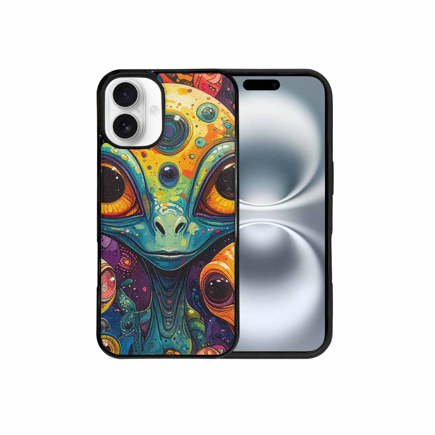 iPhone 16 Plus Case — Cartoon Alien Characters, Original Design Phone Case