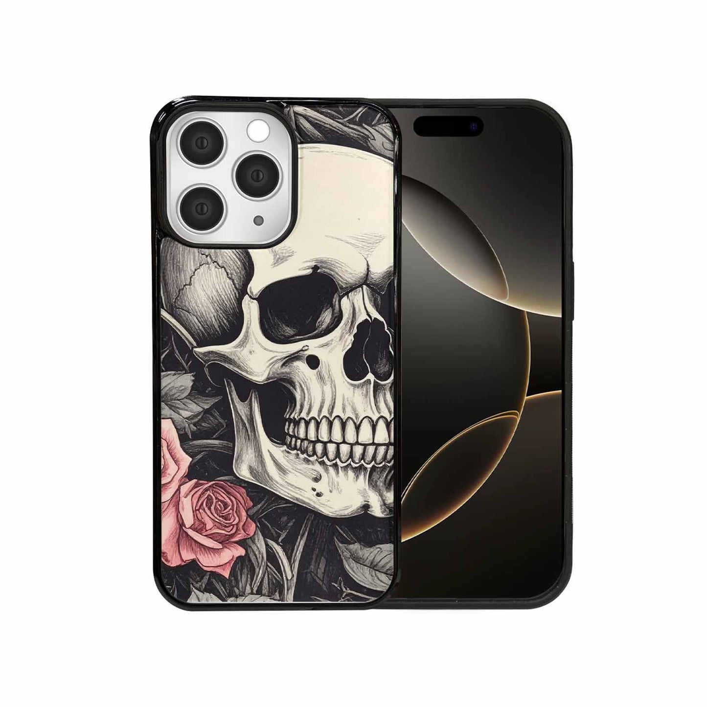 iPhone 15 Pro Max Case — 20 Skulls Overlapping Seamless Tileable Pattern, Personalized Phone Case