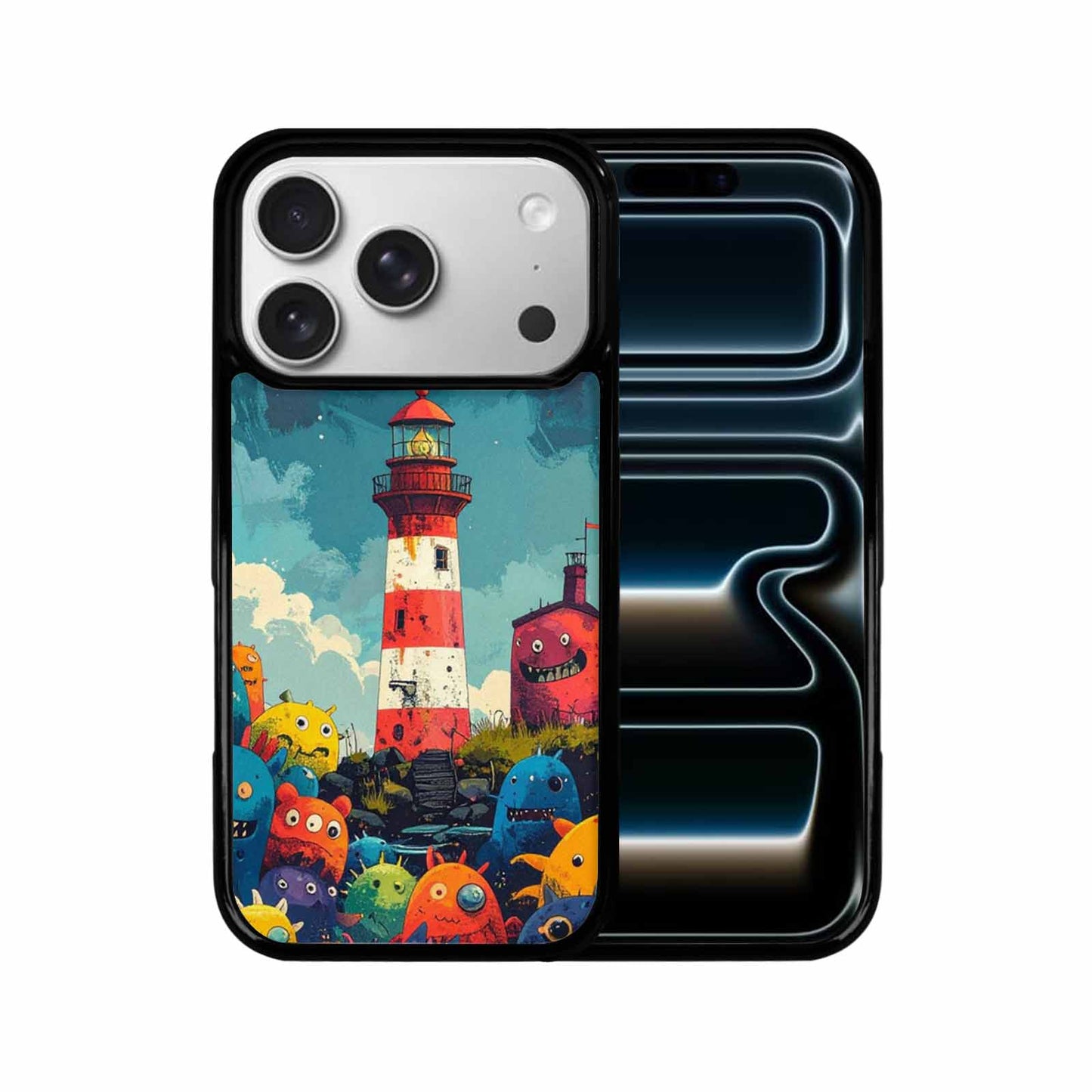 iPhone 17 Pro Case — Vintage Monsters Lighthouse Retro Vintage, Custom Art Phone Cover
