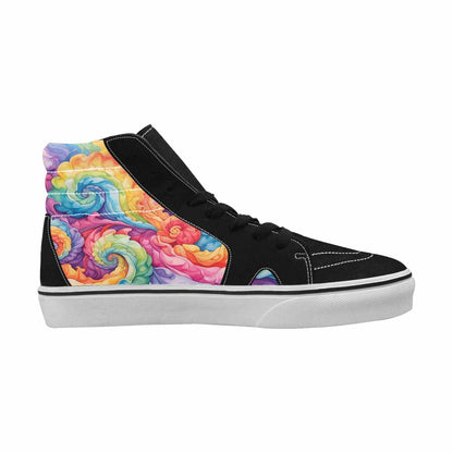 MEN'S Tie High Top Canvas Vibrant Chaos Custom Sneakers