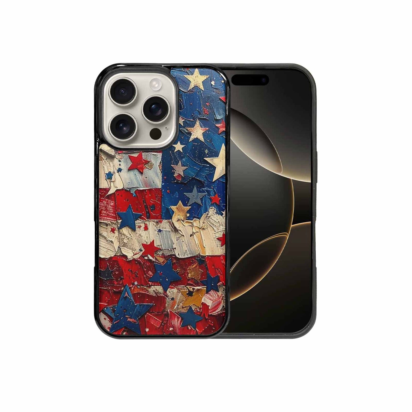 iPhone 16 Pro Case — Patriotic Stars And Stripes American Stars, Custom Printed Phone Case