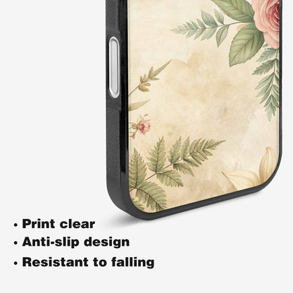 iPhone 16 Case — Vintage Botanical Art Pattern, Personalized Phone Case