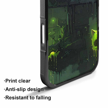 iPhone 17 Case — Toxic Melting Skeleton Cats Original Art, Custom Art Phone Cover