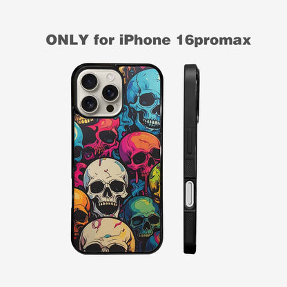 iPhone 16 Pro Max Case — 1000s Of Skulls Digital Camo Drip, Unique Phone Case Design