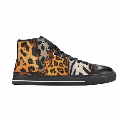 MEN'S Animal Print High Top Canvas Neon Fantasy Custom Sneakers