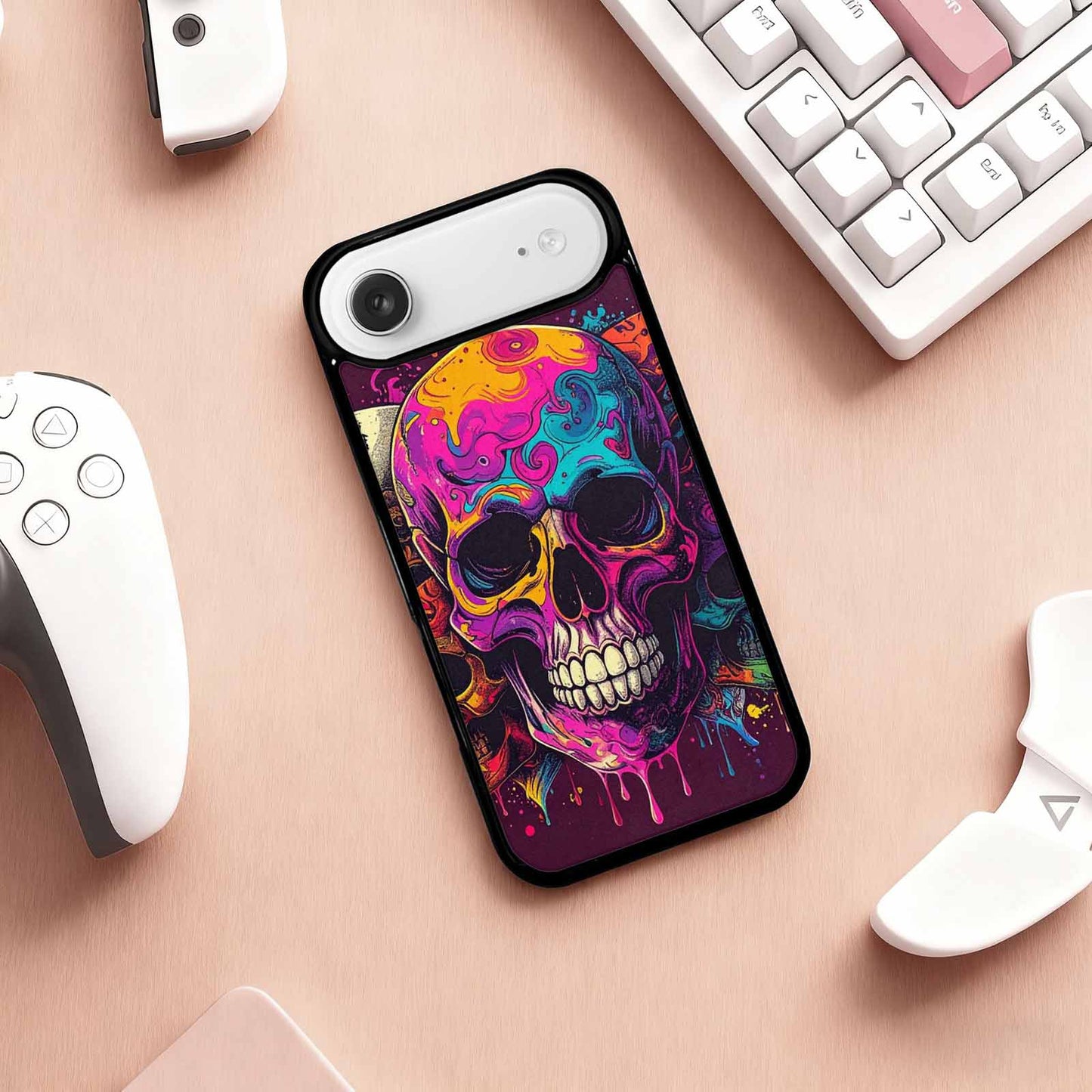 iPhone 17 Air Case — Skull Collage Overlapping Art Skulls Gothic, Custom Print Case Cover