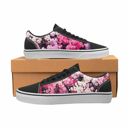 WOMEN'S Cherry Blossom Branch Cherry Lace-Up Canvas Vivid Custom Sneakers