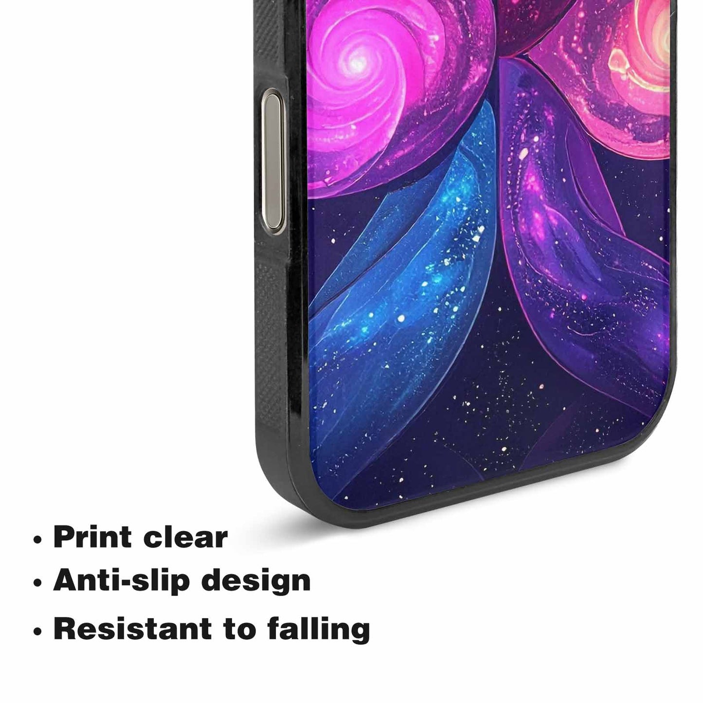 iPhone 16 Pro Case — Rose Galaxy Art Seamless Pattern Vibrant, Custom Designed Case Cover